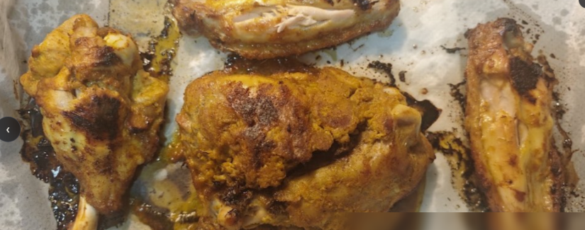 Roasted spiced turkey pieces