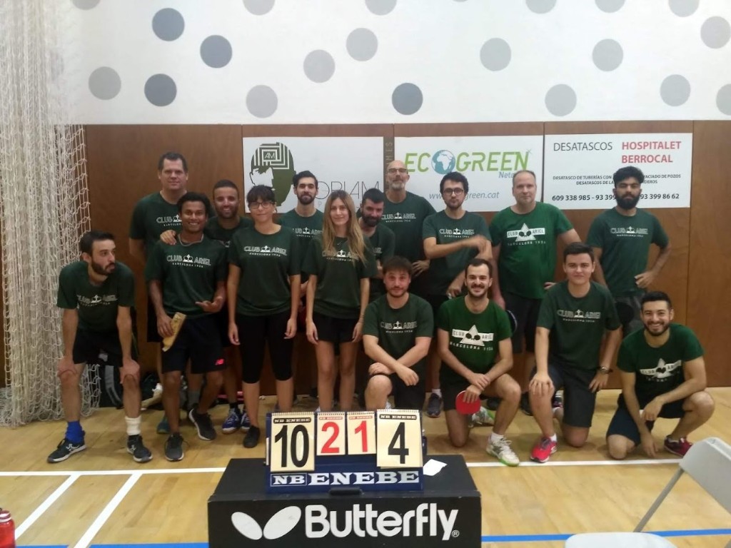 Club Arriel Barcelona table tennis team group photo